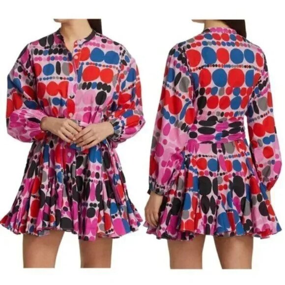 RHODE Emma Geometric Print Dress Size S - Picture 1 of 10